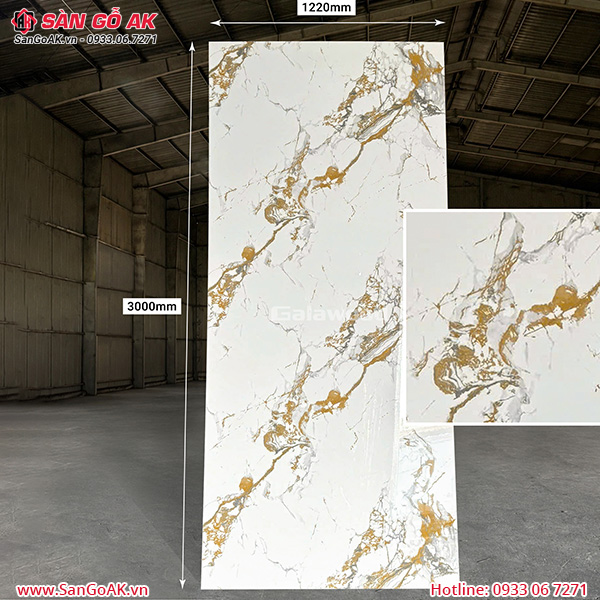 Sàn Gỗ AK - nơi cung cấp tấm ốp than tre G-717 vân đá dát vàng