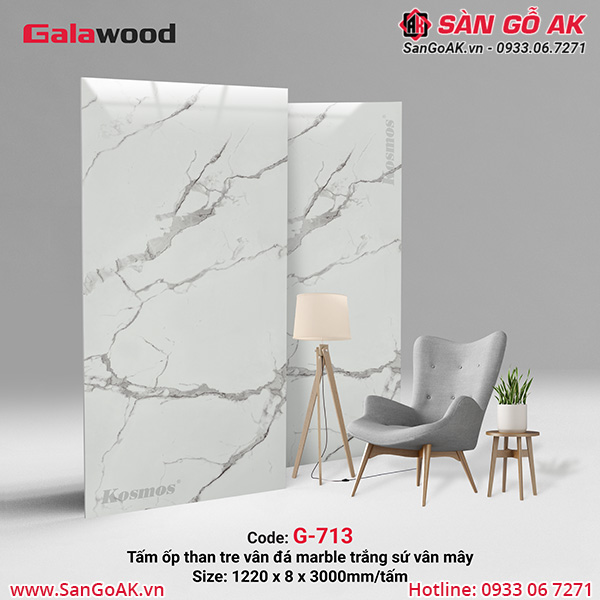 Tấm ốp than tre vân đá G-713 mang vẻ đẹp sang trọng như đá tự nhiên