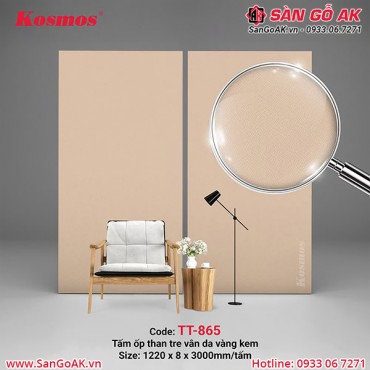 Tấm ốp than tre Kosmos vân da vàng kem TT-865