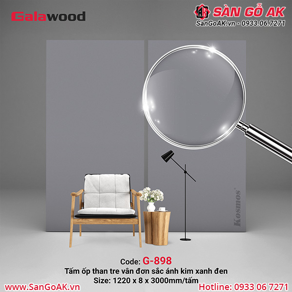 Tấm ốp đa năng sợi than tre ánh kim xanh đen chống xước G-898