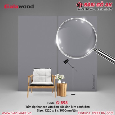 Tấm ốp than tre vân đơn sắc ánh kim xanh đen Galawood G-898