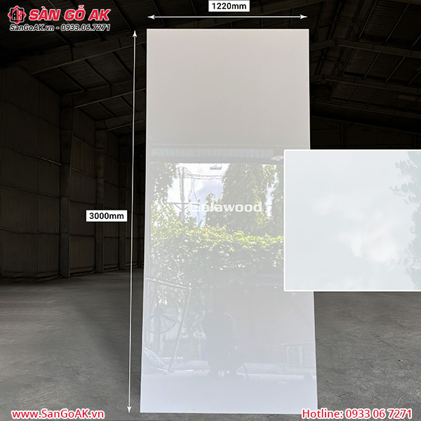 Sàn Gỗ AK - nơi cung cấp tấm ốp than tre G-885 đơn sắc PET trắng