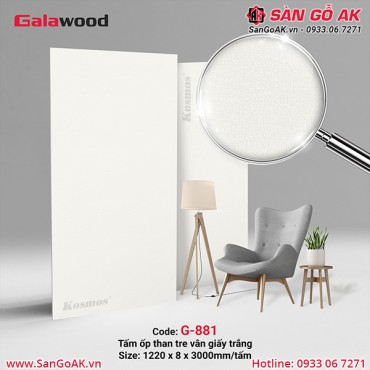 Tấm ốp than tre vân giấy trắng Galawood G-881