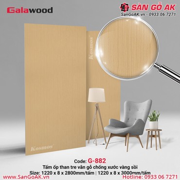 Tấm ốp than tre vân gỗ vàng sồi Galawood G-882