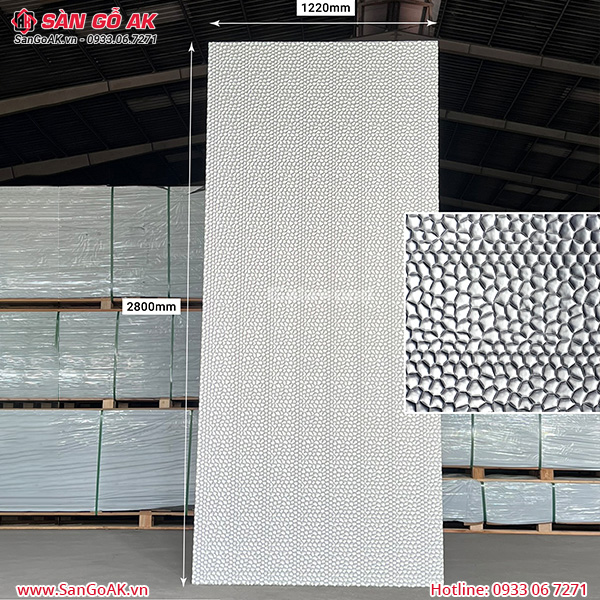 Sàn Gỗ AK - nơi cung cấp tấm ốp than tre G-893 vân kim loại lục giác lõm bạc
