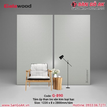 Tấm ốp than tre vân kim loại xước bạc Galawood G-890