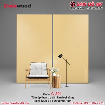 Tấm ốp than tre vân kim loại xước vàng Galawood G-891