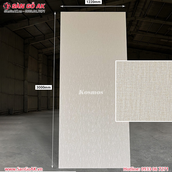 Sàn Gỗ AK - nơi cung cấp tấm ốp than tre TT-879 vân vải canvas vàng kem ánh kim