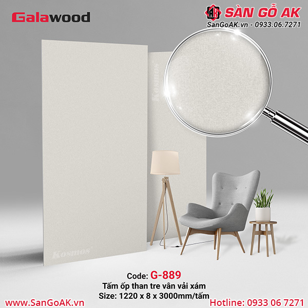 G-889 là tấm ốp than tre vân vải xám Galawood