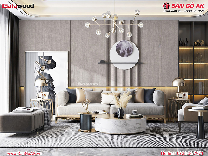 Tấm ốp than tre vân vải xám G-889B ốp vách sofa phòng khách