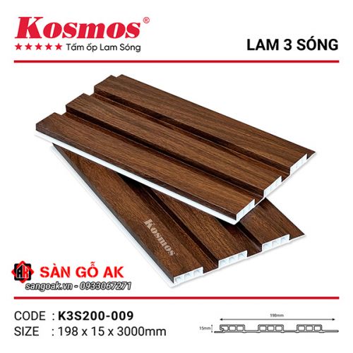 Tấm ốp lam 3 sóng thấp SPC Kosmos K3S200-009