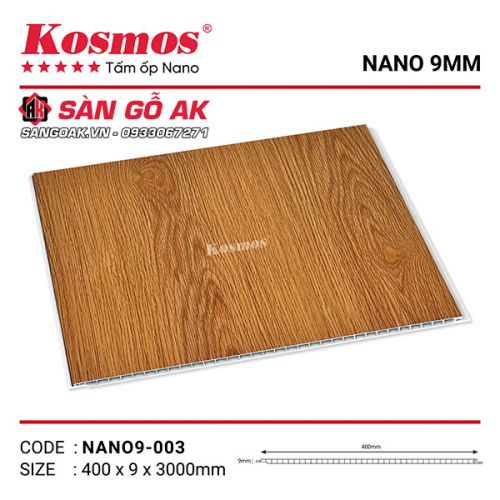 Tấm ốp Nano 9mm PVC Kosmos NANO9-003