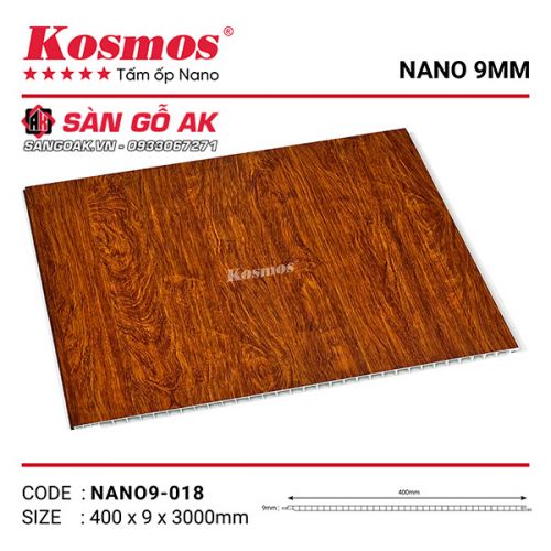 Tấm ốp Nano 9mm PVC Kosmos NANO9-018