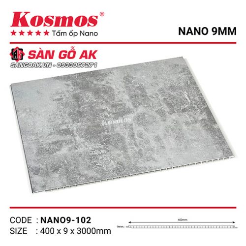Tấm ốp Nano 9mm PVC Kosmos NANO9-102