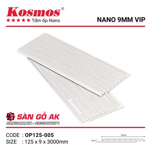 Tấm ốp Nano 9mm PVC VIP 125 Kosmos OP125-005