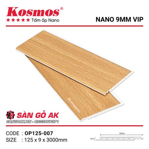 Tấm ốp Nano 9mm PVC VIP 125 Kosmos OP125-007