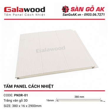 Tấm Panel Cách Nhiệt 3 Rãnh PN3R-01 Màu Trắng Vân Gỗ 3D