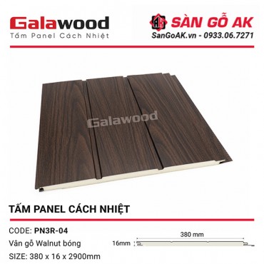 Tấm Panel Cách Nhiệt 3 Rãnh PN3R-04 Màu Nâu Walnut
