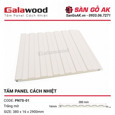 Tấm Panel Cách Nhiệt 7 Sóng PN7S-01 Màu Trắng Mờ