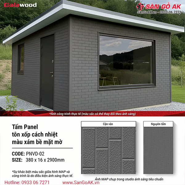 Tấm Panel cách nhiệt PNVD-02 vân gạch màu xám