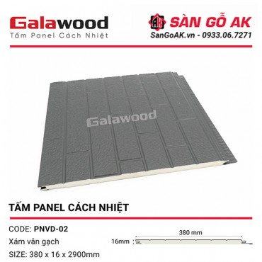 Tấm Panel Cách Nhiệt PNVD-02 Vân Gạch Màu Xám