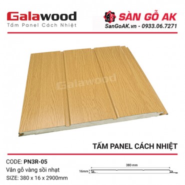 Tấm Panel Cách Nhiệt 3 Rãnh PN3R-05 Vàng Sồi Nhạt