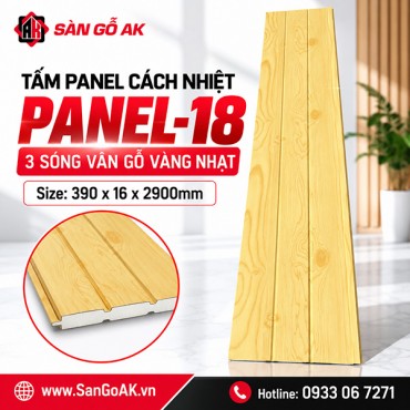 Tấm Panel Cách Nhiệt 3 Sóng Panel-18 Vân Gỗ Vàng Nhạt