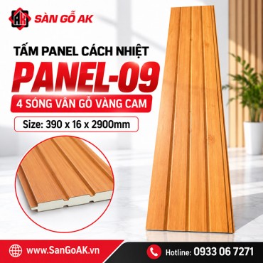 Tấm Panel Cách Nhiệt 4 Sóng Panel-09 Vân Gỗ Vàng Cam