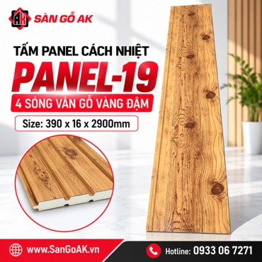 Tấm Panel Cách Nhiệt 4 Sóng Panel-19 Vân Gỗ Vàng Đậm