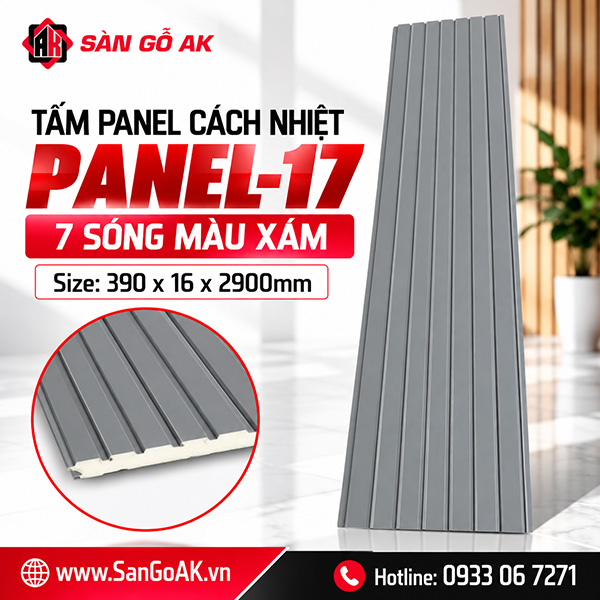 Tấm Panel cách nhiệt 7 sóng Panel-17 màu xám