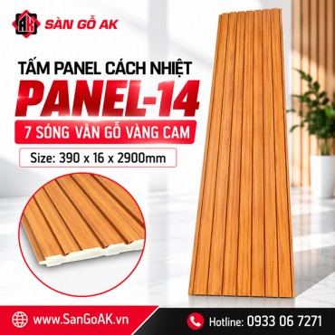 Tấm Panel Cách Nhiệt 7 Sóng Panel-14 Vân Gỗ Vàng Cam