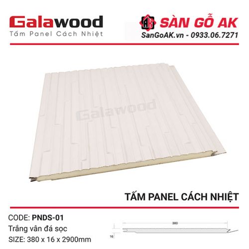 Tấm Panel Cách Nhiệt PNDS-01 Trắng Vân Đá Sọc