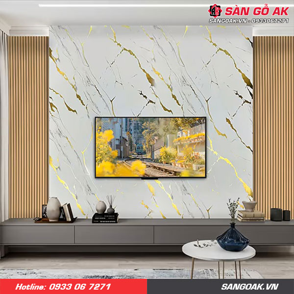 Tấm ốp PVC vân đá có trọng lượng nhẹ, nhiều mẫu mã, giá thành hợp lý