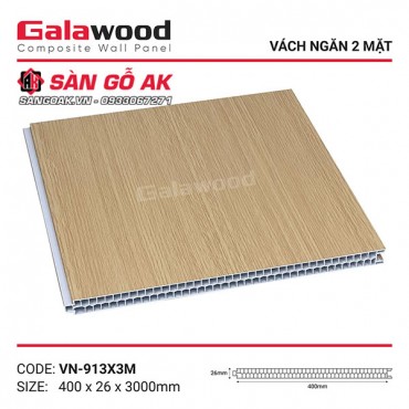 Tấm vách ngăn nhựa vàng sồi đậm Galawood VN-913