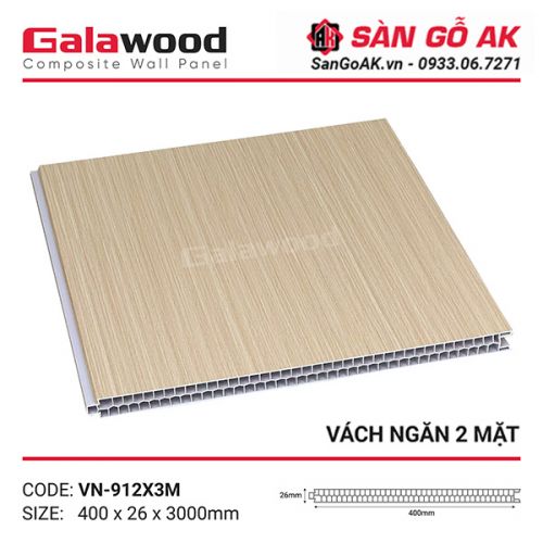 Tấm vách ngăn nhựa vàng sồi nhạt Galawood VN-912