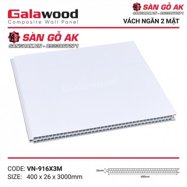 Tấm vách ngăn nhựa vân giấy trắng Galawood VN-916