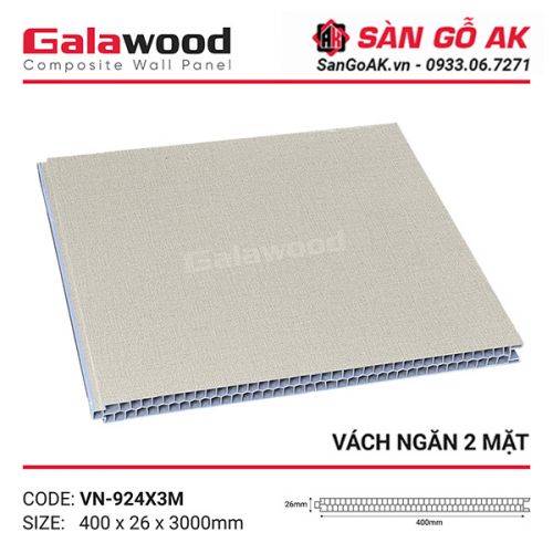 Tấm vách ngăn nhựa vân vải kem Galawood VN-924