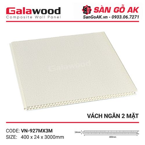 Tấm vách ngăn nhựa vân vải vàng kem Galawood VN-927M
