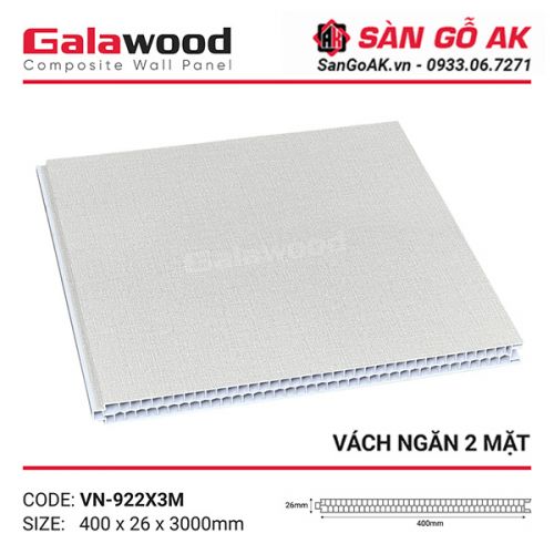 Tấm vách ngăn nhựa vân vải xám ghi Galawood VN-922