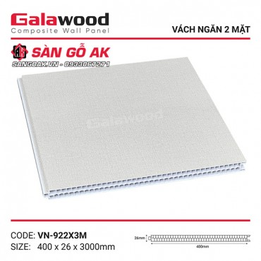 Tấm vách ngăn nhựa vân vải xám ghi Galawood VN-922