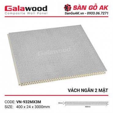 Tấm vách ngăn nhựa vân vải xám Galawood VN-932M