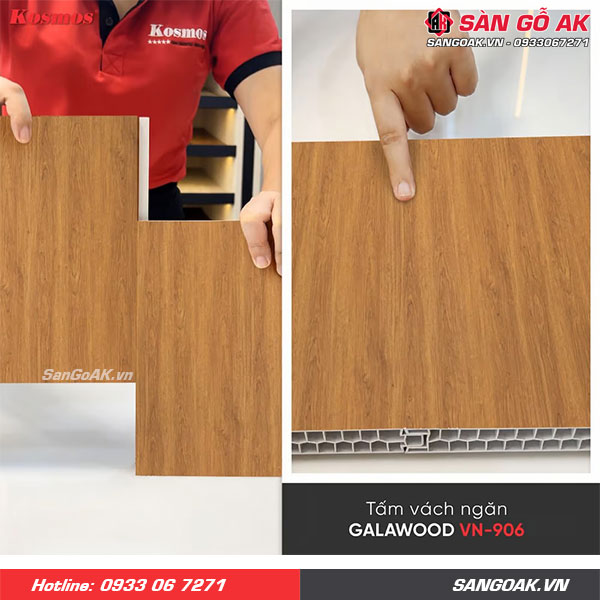  Tấm vách ngăn nhựa PVC Galawood VN-906 vàng cam