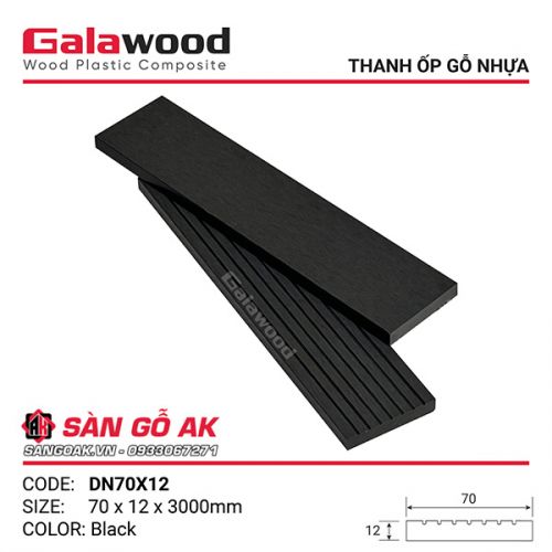 Thanh đa năng gỗ nhựa ngoài trời Galawood DN70X12 Black