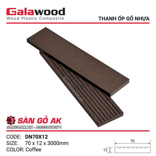 Thanh đa năng gỗ nhựa ngoài trời Galawood DN70X12 Coffee