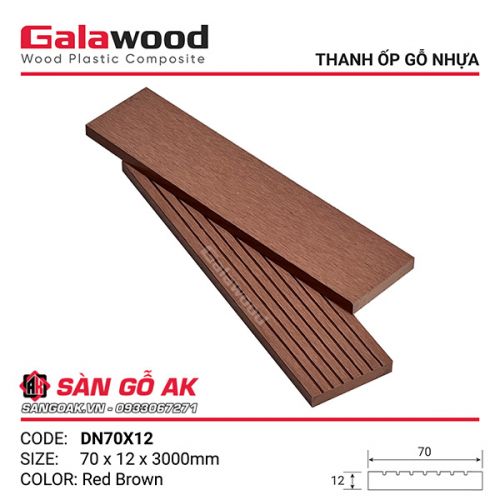 Thanh đa năng gỗ nhựa ngoài trời Galawood DN70X12 Reb Brown