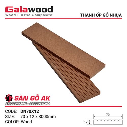 Thanh đa năng gỗ nhựa ngoài trời Galawood DN70X12 Wood