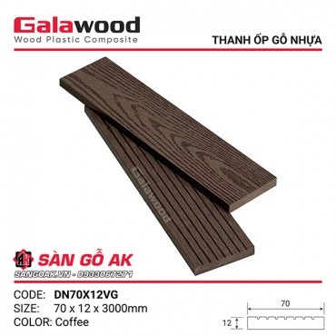 Thanh đa năng gỗ nhựa ngoài trời Galawood DN70X12VG Coffee