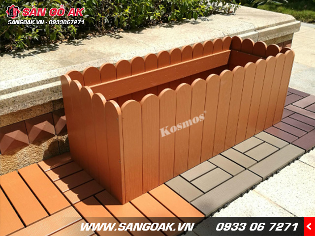 Thanh đa năng Galawood có thể chịu được mưa nắng nên ứng dụng làm bồn hoa