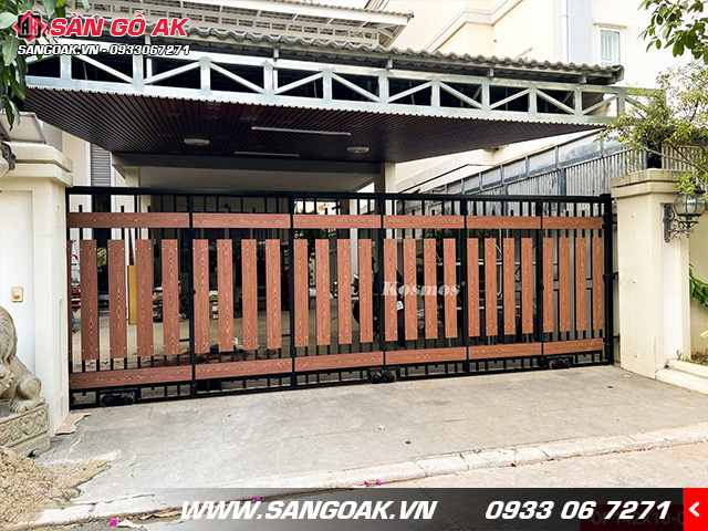 Hàng rào, cửa cổng làm bằng thanh đa năng gỗ nhựa không chỉ đẹp mắt mà còn rất chắc chắn.