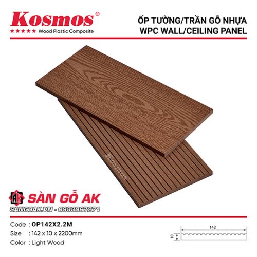 Thanh đa năng gỗ nhựa ngoài trời Kosmos OP142X2.2M Light Wood
